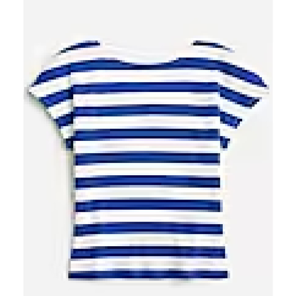 NWT J. CREW Vintage RIb Cropped Scoopback T-shirt in Stripe Blue + White Sz S